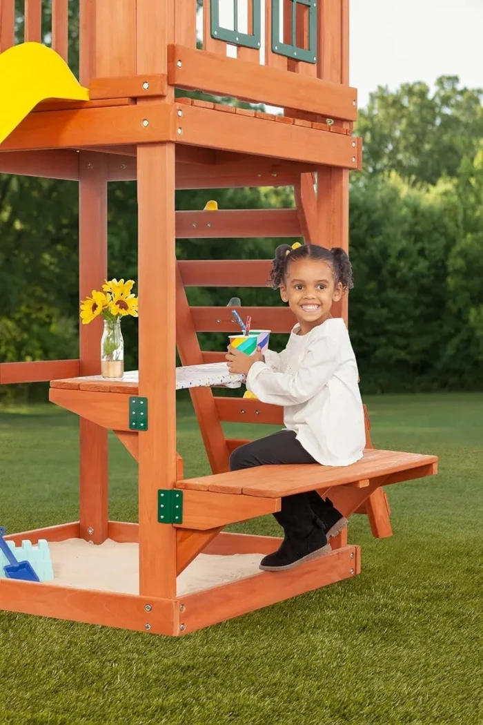 Creative Cedar Designs Cedar Cottage Wooden Swing Set - Image 3