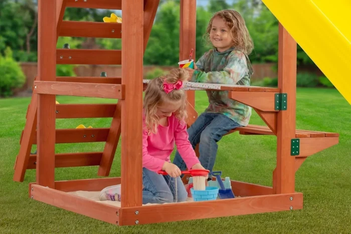 Creative Cedar Designs Cedar Cottage Wooden Swing Set - Image 4
